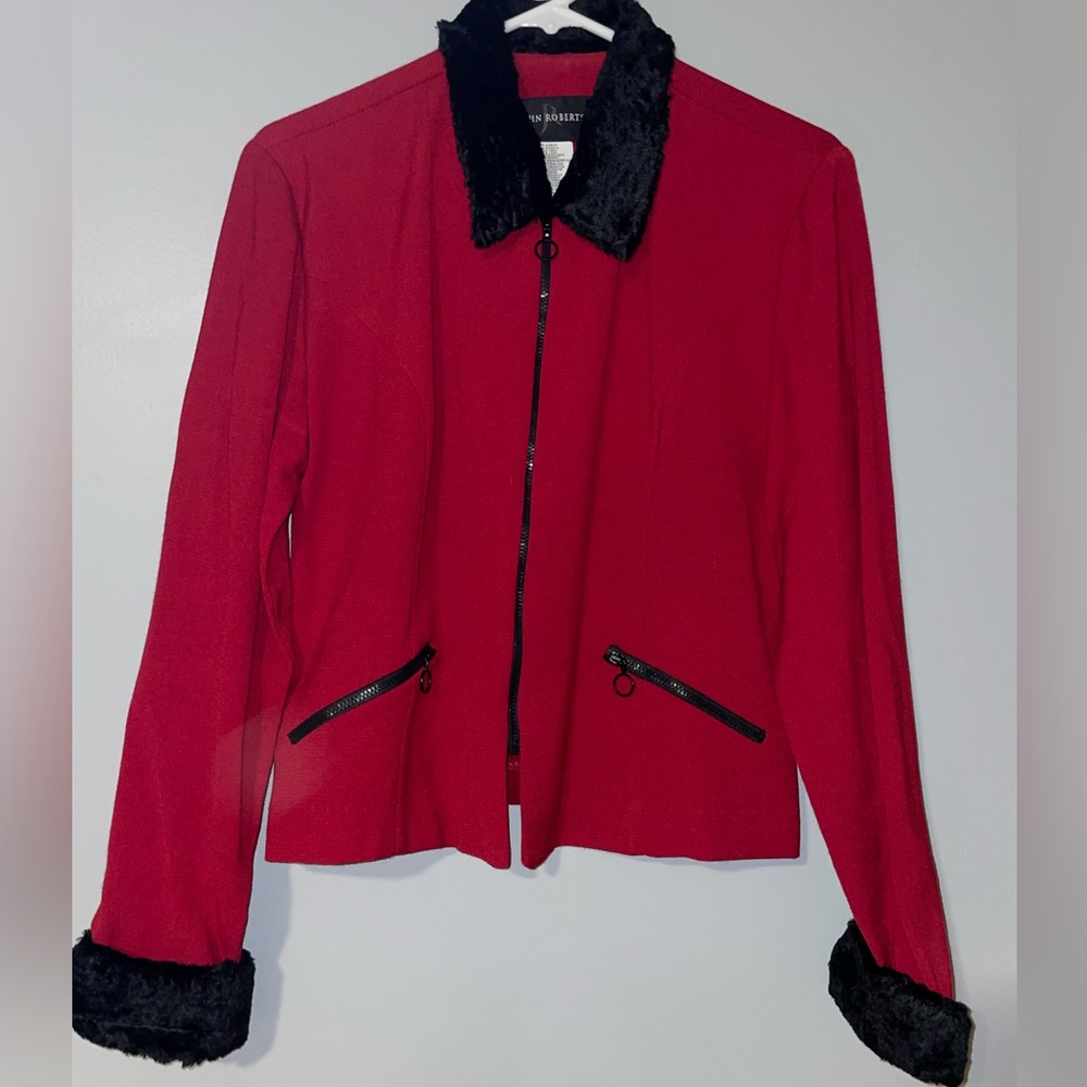 ❤️John Roberts Red Jacket with Black Accents